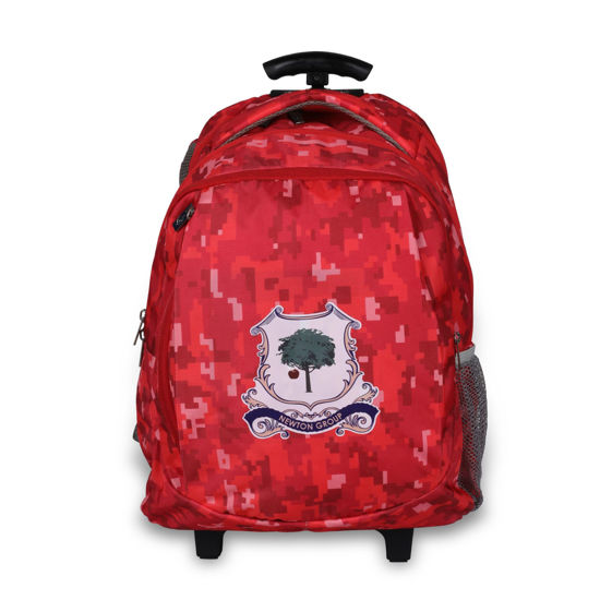 Newton School - Uniforms. School Bag Red - With Trolley (Optional)